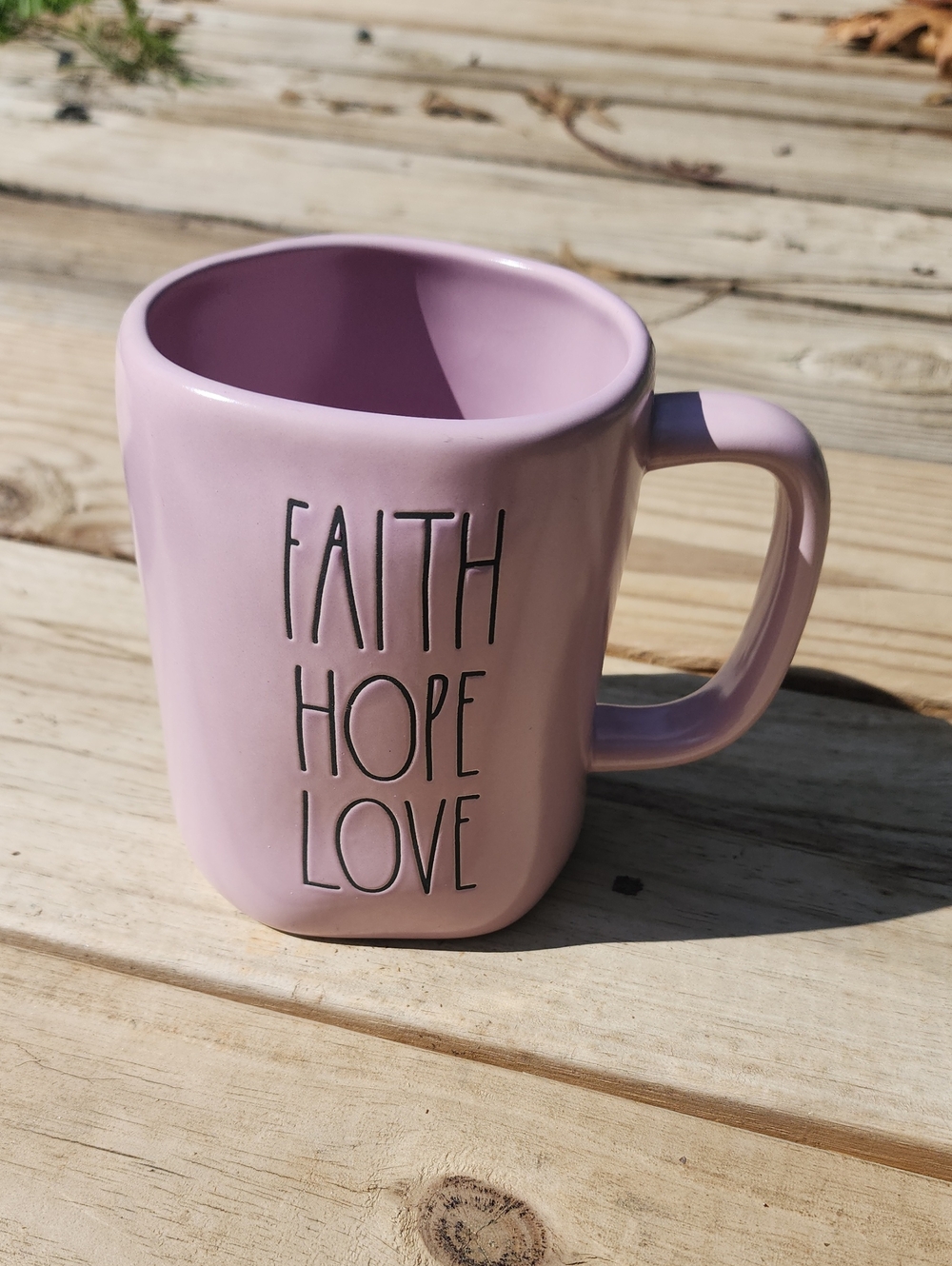 Purple Faith Hope Love Ceramic Coffee Mug